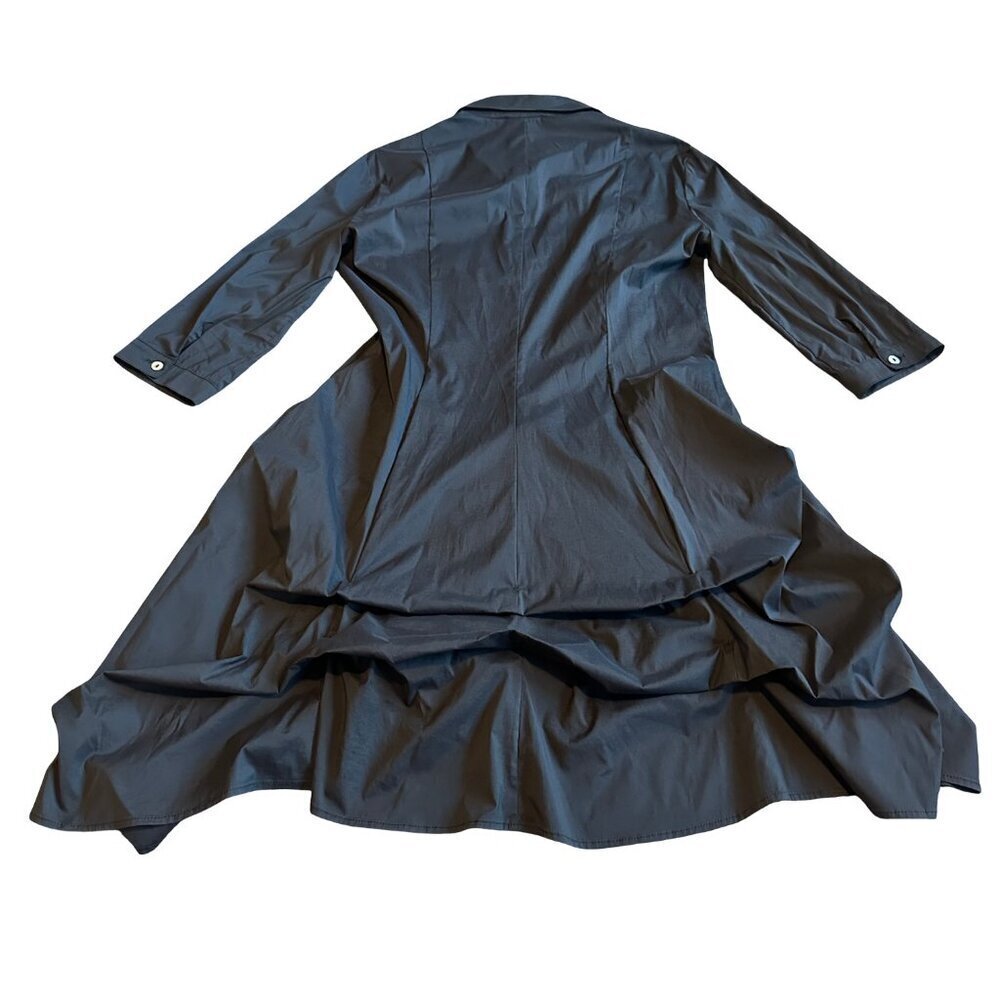 Joseph Ribkoff Black Button-Down Dress Gathered Stretch Classic Size 10 Women's - Picture 6 of 11